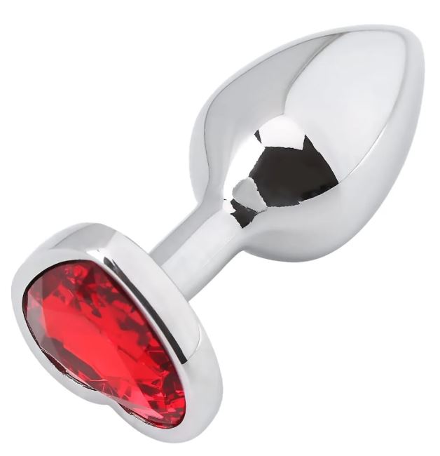 VSC Novelty - Plug Anale con Diamante a Cuore Rosso - S